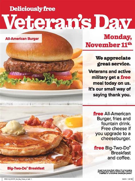 Major food chains holding special Veterans Day deals