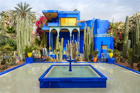 Majorelle. Majorelle Blue is a clear, intense, fresh shade of deep blue. Majorelle Garden, Marrakech In 1924, the French artist Jacques Majorelle constructed his largest artwork, the Majorelle Garden in Marrakech , Morocco , and painted the garden walls, fountains, features and villa this very intense shade of blue, for which he trademarked the name ... 