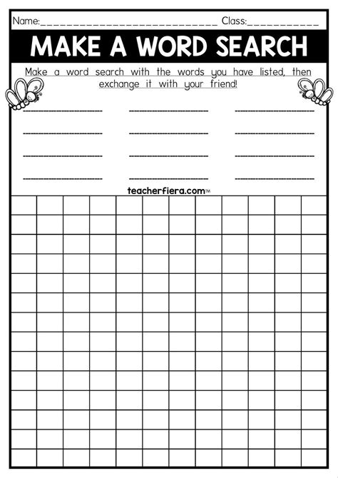 Make A Word Search Worksheet