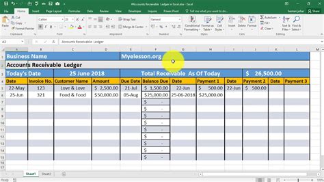 Make Accounts Receivable Ledger in Excel YouTube
