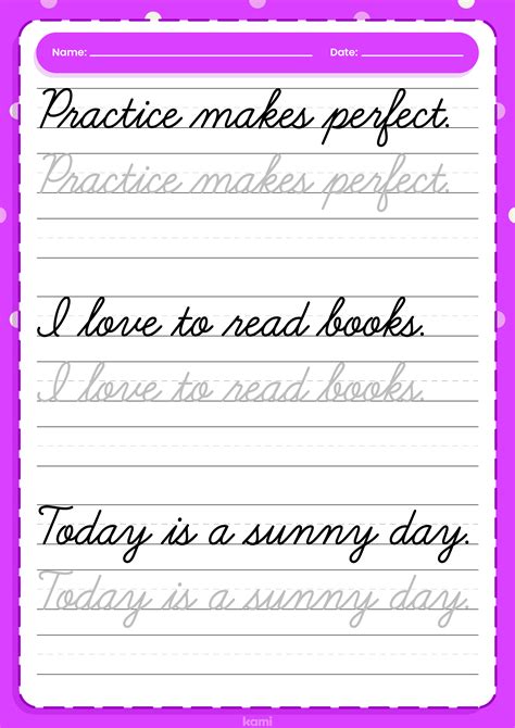 Make Cursive Handwriting Practice Worksheets