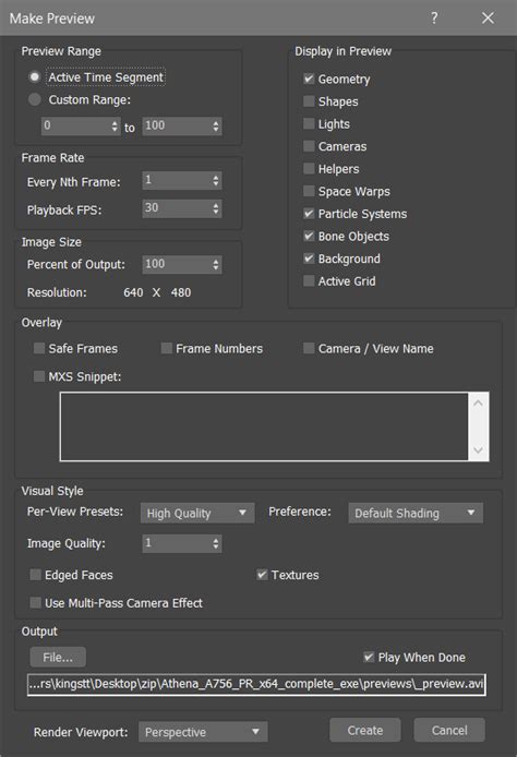 Make Preview Dialog