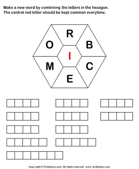 Make Words using Letters B U A C R N T Turtle Diary Worksheet