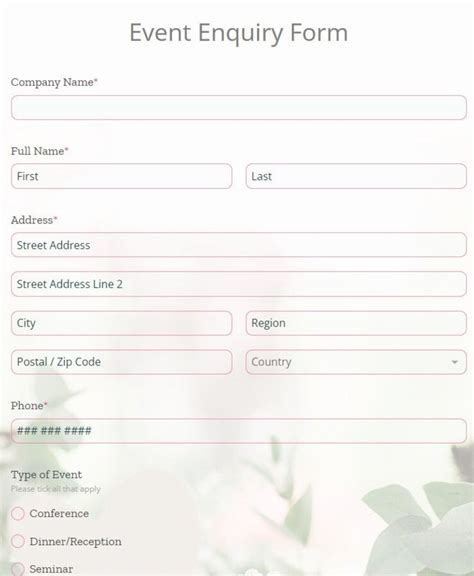 Make a Ceremony Enquiry - Online form