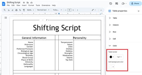 Make a Shifting Script Template for Google Docs in 15 Mins
