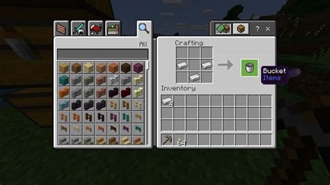 Make a bucket in minecraft