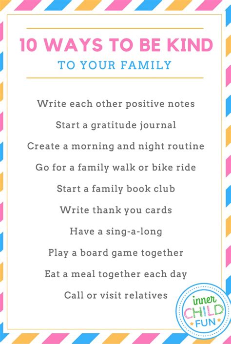 Make a list: Ways to be kind Family Matters