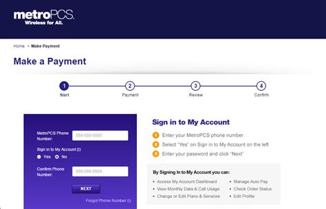 Make payment for metropcs. When you want to Refill and Pay the Metro PCS bill in an easy four-step process. Simply enter your phone number and payment amount to make payment. Then, confirm the transaction. Once you do that, you will be redirected to the payment page, where you can pay your bill. If you choose our site for your metro PCS top-up, you can rest assured that ... 