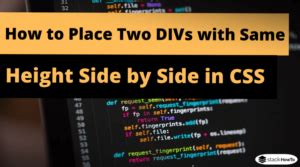 Make two divs side by side same height bootstrap.  Learn how to create equal height columns wi...