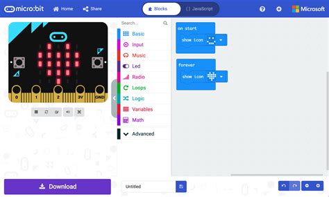 Makecode for microbit.  To choose which cookies are enabled select &ldquo;Manage co...