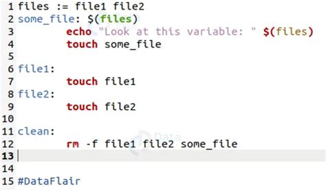 Makefile assign string to variable. ) Variables and functions in all part...