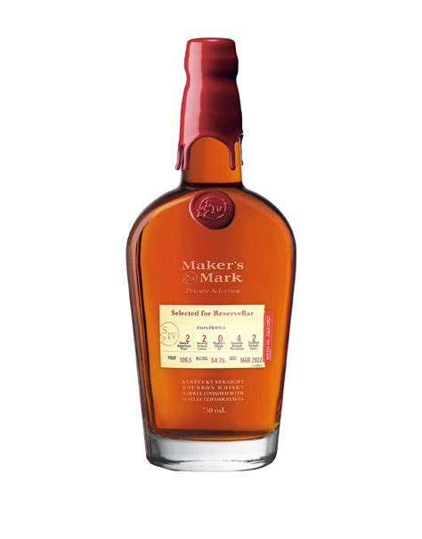 Makers mark private selection. The whiskey is fully matured cask-strength Maker's Mark and is further aged for 9 weeks with these selected staves. As these are cask-strength single barrels, the ABV will vary for each barrel selected and, of course, will be stated on each bottle. Kentucky and Illinois will be first to participate with additional markets to join later … 