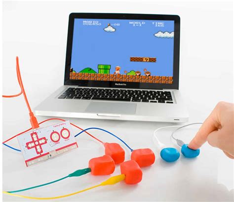 Makey Makey is a simple circuit board that transforms the world around you into touchpads and keyboards and mous and combine them with the internet.. 