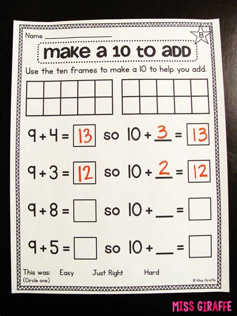 Making 10 by Addition Cards & Worksheets Autism Special Education