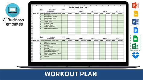 Making A Workout Plan On Excel Excel Templates