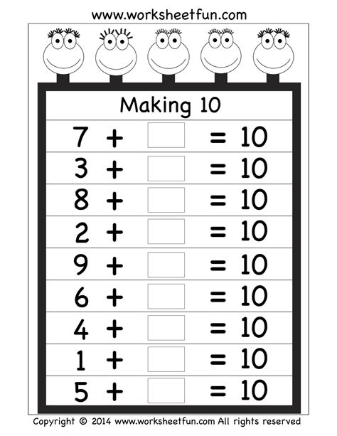 Making Ten To Add Worksheets