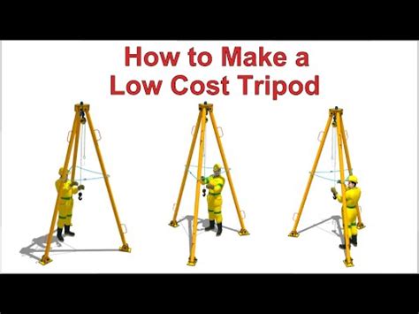 Making a lifting tripod.  With three sturdy legs, this structure is stable and reliable.  Oct...