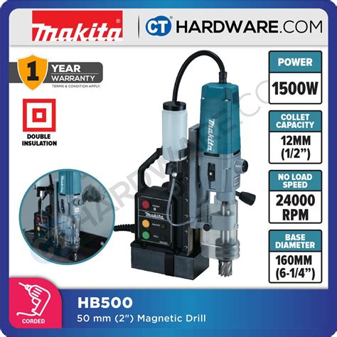 Makita HB500, Magnetic Drill, 50 mm Concrete Capacity, 1150W