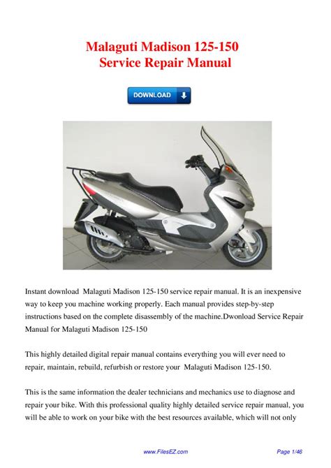 Malaguti madison 125 150 scooter service repair workshop manual. - Service manual peugeot trekker 100 manual.
