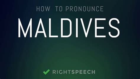 Maldives pronunciation. Things To Know About Maldives pronunciation. 