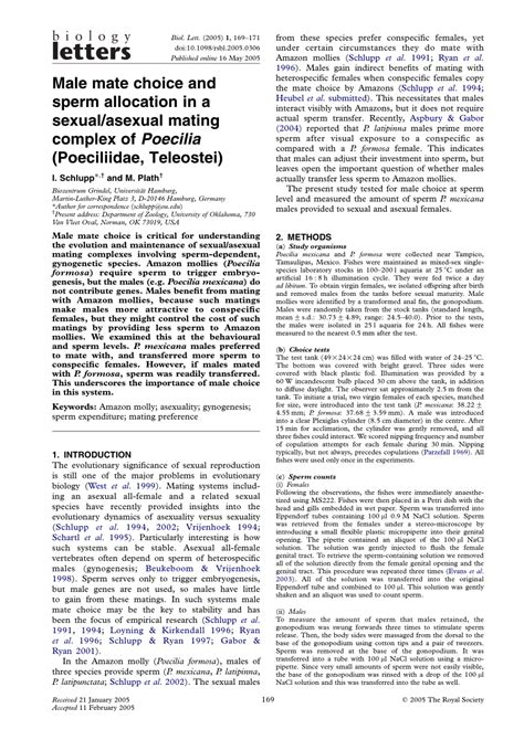 Male mate choice and sperm allocation in a sexual/asexual mating ...