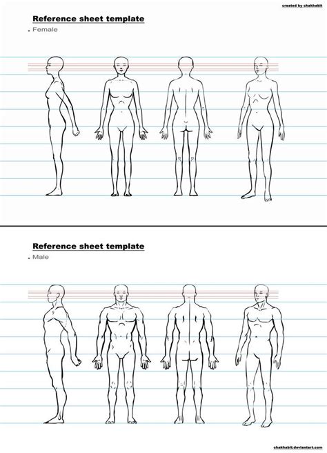 Male reference Character reference sheet, Character sheet template