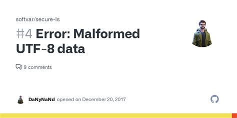 Malformed Utf 8 Data