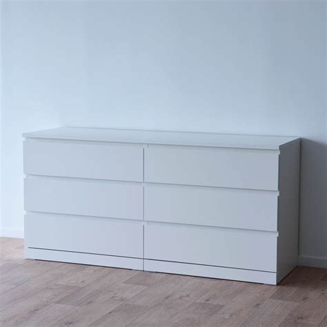 Malm 6 drawer. MALM Chest of 6 drawers, white, 160x78 cm. A clean expression that fits right in, in the bedroom or wherever you place it. Smooth-running drawers and in a choice of finishes – … 