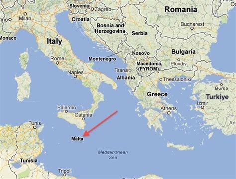 Malta dünya haritasında nerede