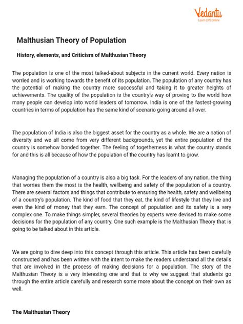 Malthusian theory of population pdf