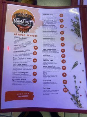 Mama Putt Kitchen Delivery Menu 3900 West Charleston …