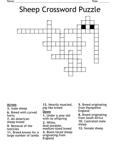 We found 9 answers and 1 "crossword-did-you-knows" for the crossword clue Sheep. A further 50 clues may be related. If you haven't solved the crossword clue Sheep yet try to search our Crossword Dictionary by entering the letters you already know! (Enter a dot for each missing letters, e.g. "P.ZZ.." will find "PUZZLE".).