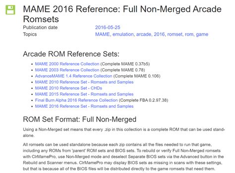 Mame 145 roms.  Mar 4, 2019 · MAME 2016 Reference Set - Romsets and Samples ROM Set Format...