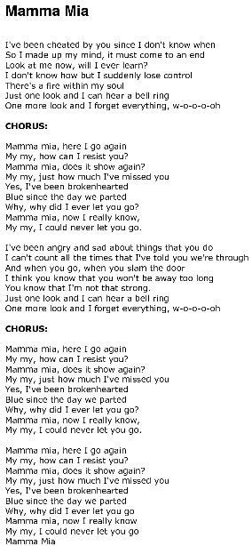 Mamma mia lyrics. Things To Know About Mamma mia lyrics. 