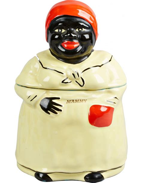 McCoyPottery.Com Pottery Viewer. Mammy - Originally made with lettering. Mark. Mark #2. Date Produced. Produced in 1944-47. Description. White dress with green trim, red cap. Originally made with lettering, "Dem Cookies shor am good," fr. . 
