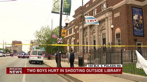 Man, woman in custody after 2 boys shot outside Chicago library