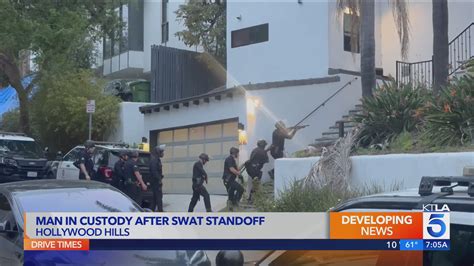 Man armed with pickaxe arrested after standoff in Hollywood Hills