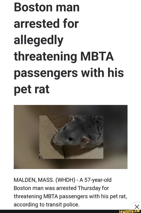 Man arrested for ‘threatening folks with his rat’ at MBTA station