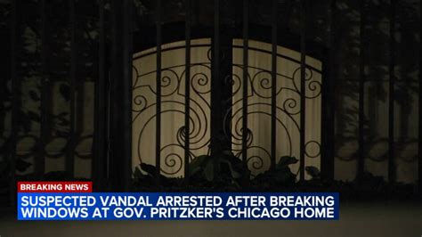 Man arrested for throwing rocks at Illinois governor's Chicago home, breaking windows, police say