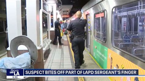 Man bites off part of LAPD officer’s finger at subway station