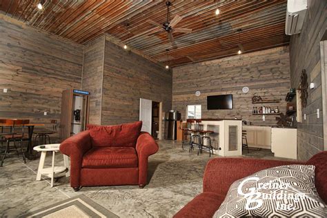 Man cave pole barn. Party Palace Man Cave. Talk about a great spot for a party. Also, this man cave not only features a bar and small gas fireplace, but plenty of space to mingle during halftime. Transform an ordinary storage shed into a man cave shed. 6 / 14. 