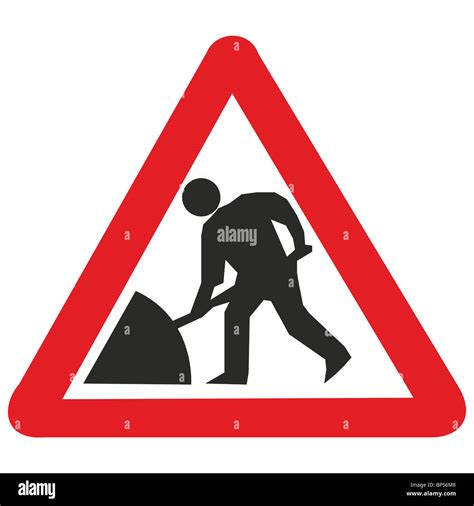 Man digging road work sign Stock Photos and Images - Alamy