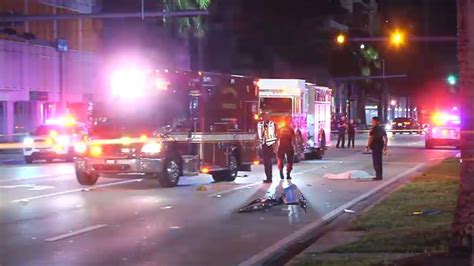 Man killed in hit-and-run in downtown Miami; driver flees on foot