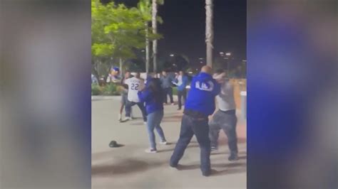Man knocked unconscious during brawl at Dodger Stadium