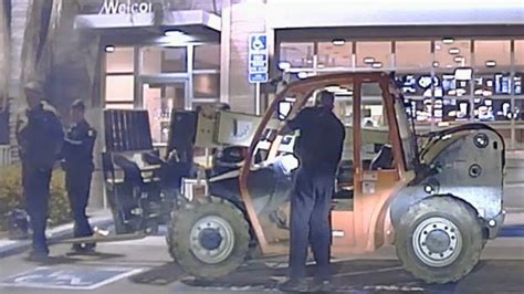 Man with stolen forklift allegedly tried to ram people in Orange County