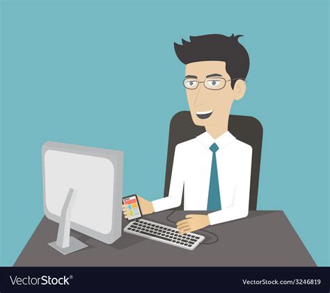 Man working on his laptop Royalty Free Stock SVG Vector and …