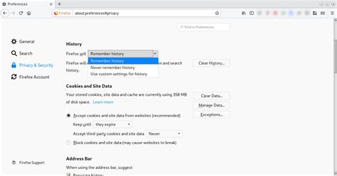 Manage Browsing History and Private Data in Firefox