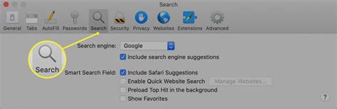 Manage Smart Search in Safari for Mac