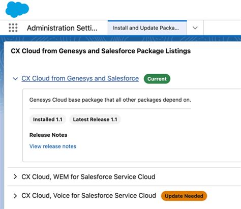 Managed package settings in Salesforce - Genesys Cloud Resource Center