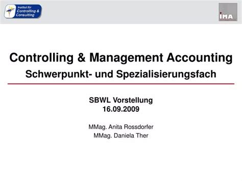 Management Accounting Amp Controlling